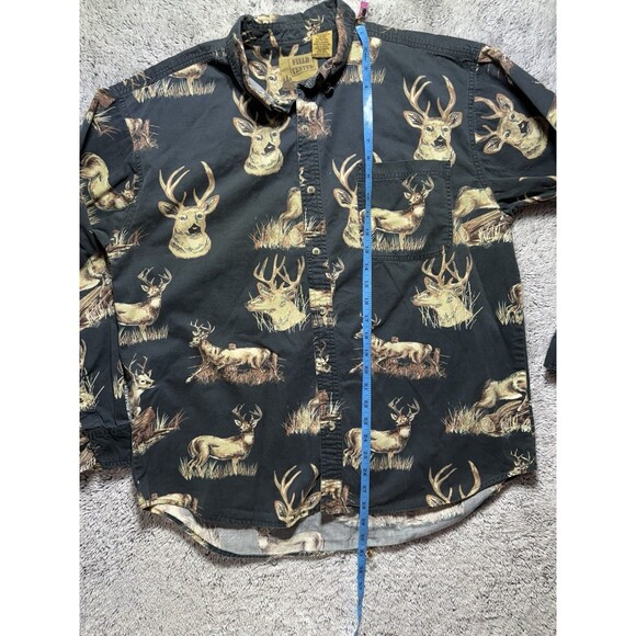 Outdoor‎ Life Shirt Mens Large Deer AOP Button Up Hunting Cotton Field Tested - Picture 7 of 9